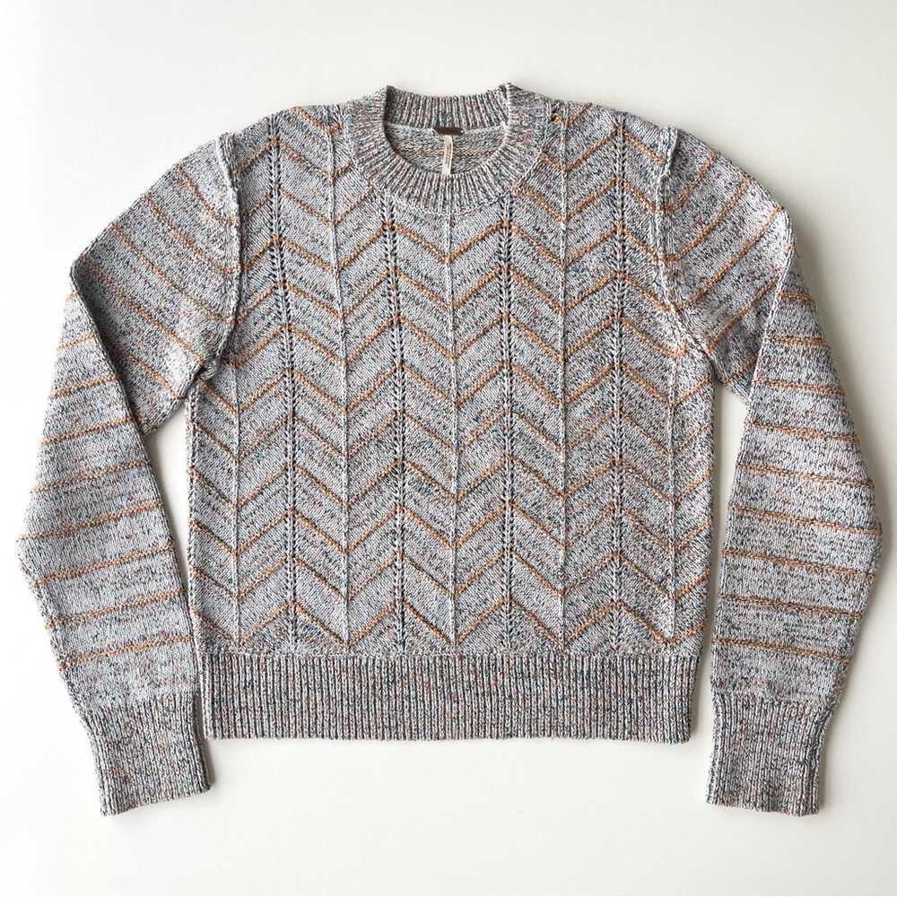 Free People Knit Sweater Chevron Size Small